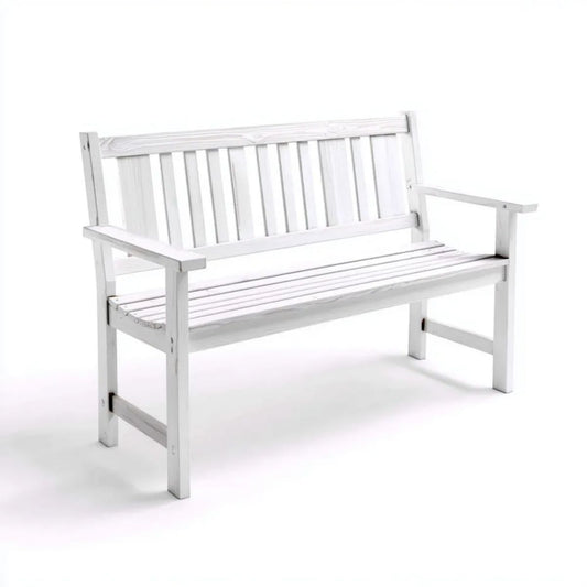 Ławka ogrodowa, Ogród Ławka 2 fotele w Bialwhite Drewno 120 x 65 x 90 cm